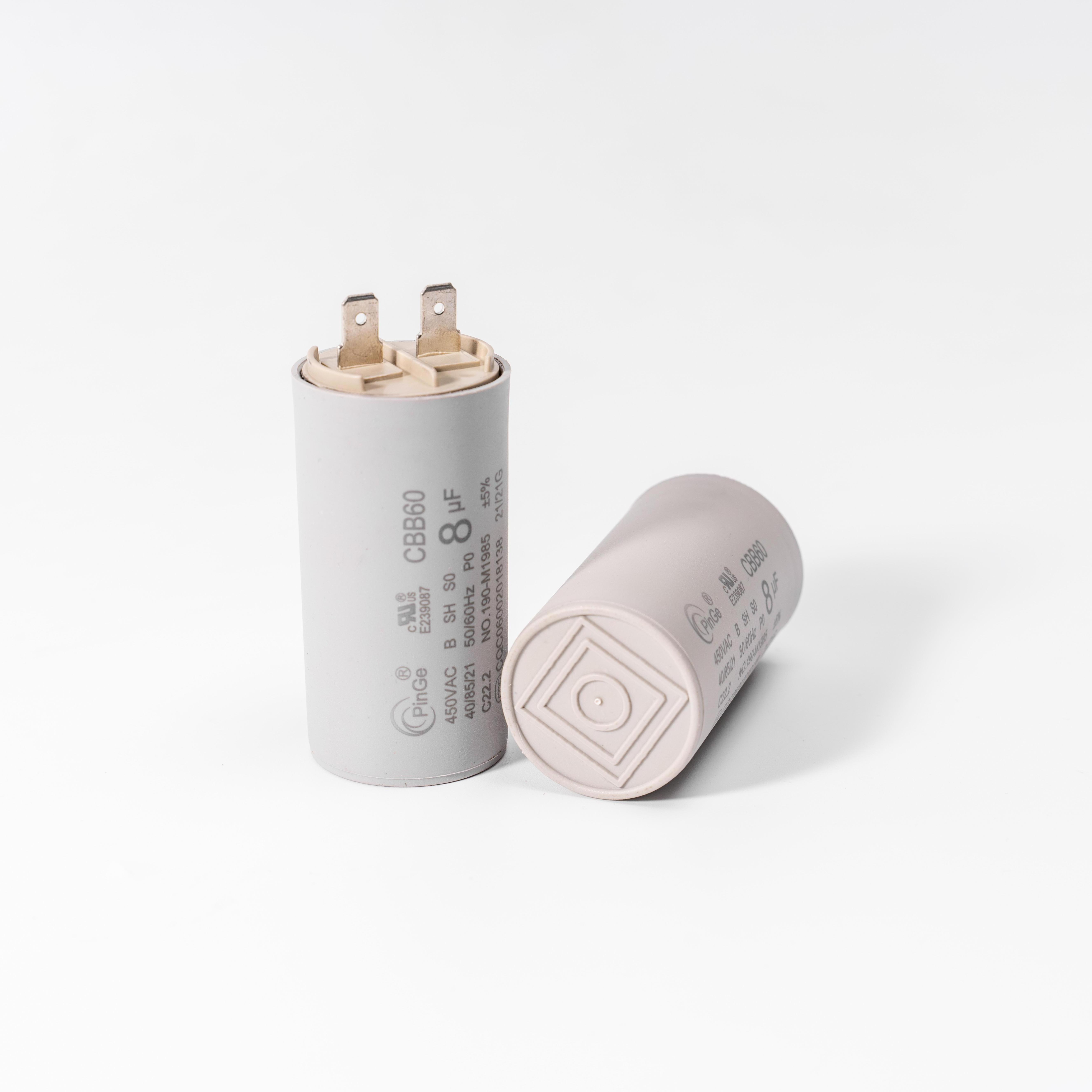 PinGe CBB60 AC Motor Run Capacitor with Pins and Wires Capacitor for Water Pump