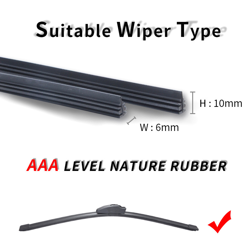 KCTION universal 6mm Boneless Cut to Size Universal Replacement 14''-32'' inch Frameless Windshield Wiper Blade Refill