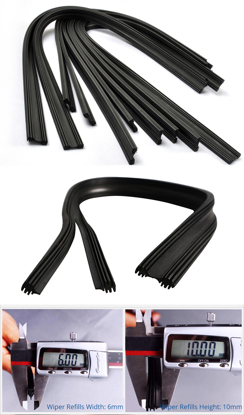 KCTION Universal 100% rubber Windshield Wiper High Quality 14 16 18 to 28  Customizable logo soft Wiper rubber refill