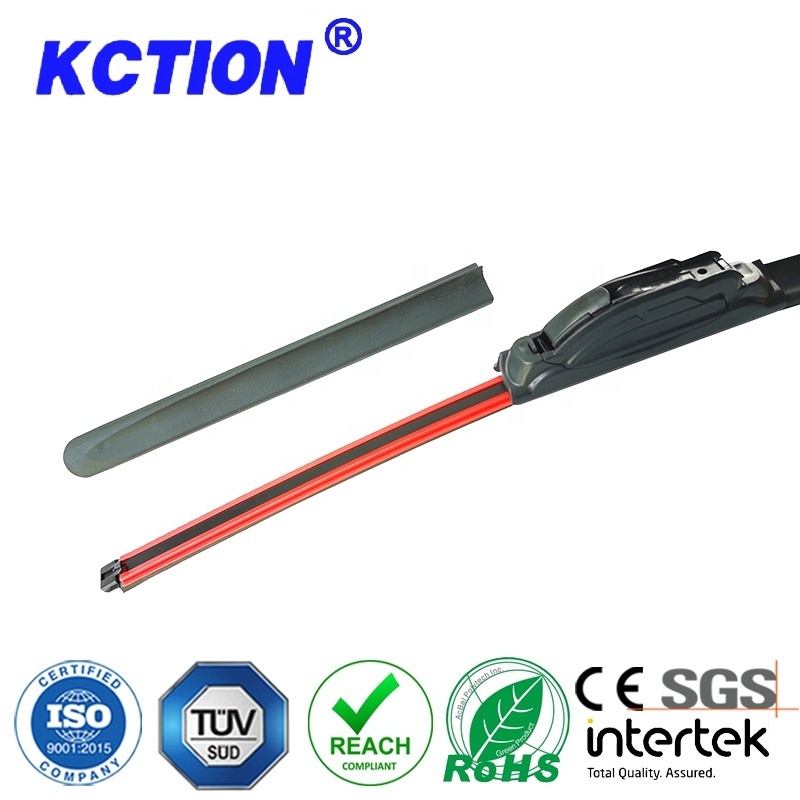 2024 Kction Best Sales Windshield Windscreen K-770 Red PC Board Frameless 16 Adapters Multi Function Car Wiper Blade