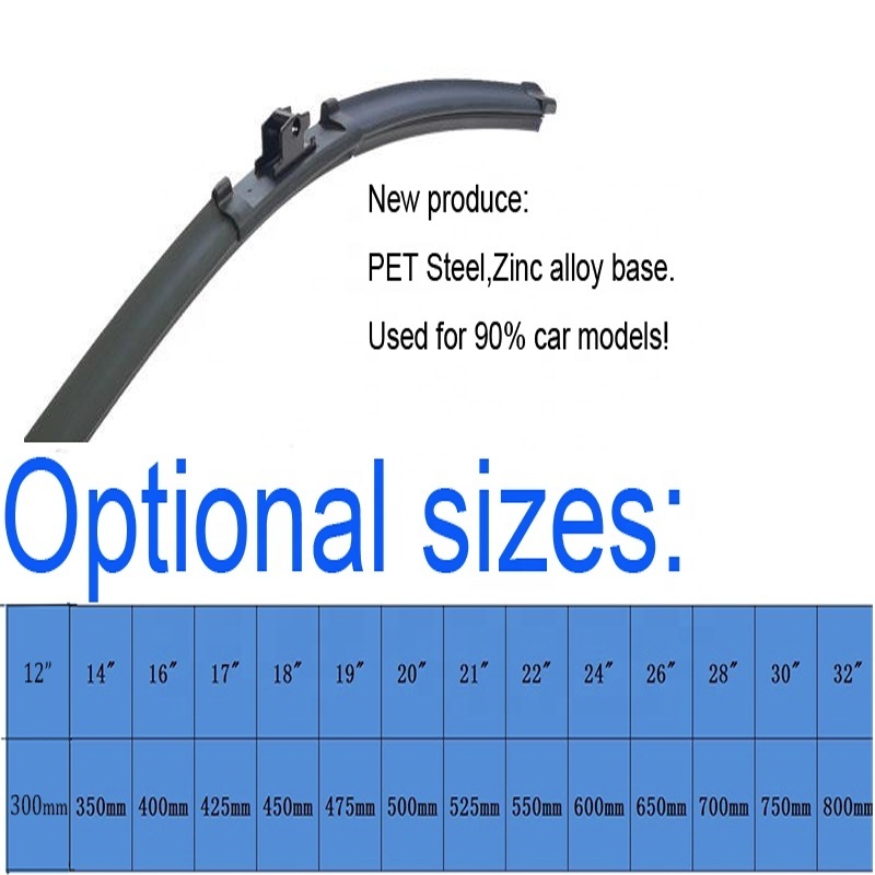 KCTION 2024 best selling High Quality Natural rubber strip multi-functional boneless wiper blade size 14/32 with 12 adapters