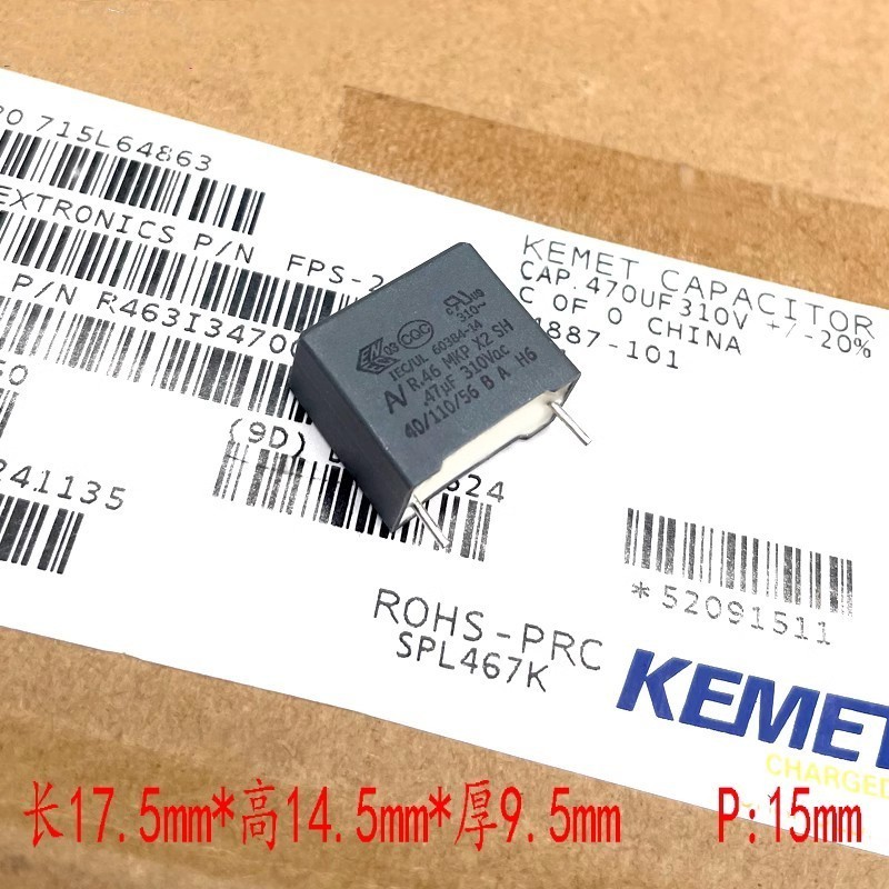 Safety Film Capacitors  R463I347000N0M  AV MKP R46 474  470nf 0.47uf  310v  275v X2 R.46 15 mm