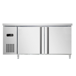 Tabletop operation fridge 2-3 open doors kitchen fridge food grade stainless steel table top operation panel