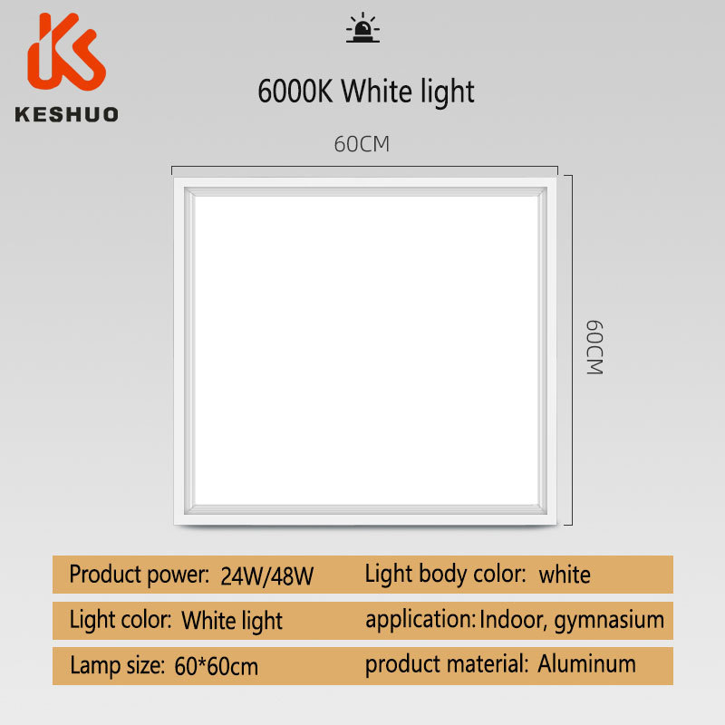 Keshuo  24W 48W Ceiling 30x30 60x60 60x120 IP45 Flat  Recessed Led Ceiling Light Panel Light