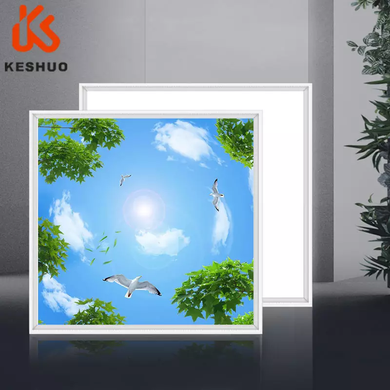 High Quality Panel Light Picture Office Frame Blue Sky Ceiling Wallpaper Artificial Cloud Virtual Skylight Led Lighting