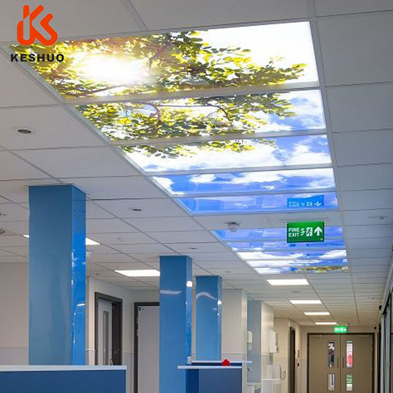 Plane ceiling panel light decoration led skylight panel, blue skylight 60x60 LED panel light