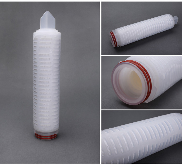 Hydrophobic PVDF Membrane folded filter cartridge 0.1um 10inch