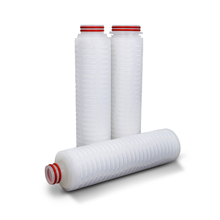 Hydrophobic PVDF Membrane folded filter cartridge 0.1um 10inch