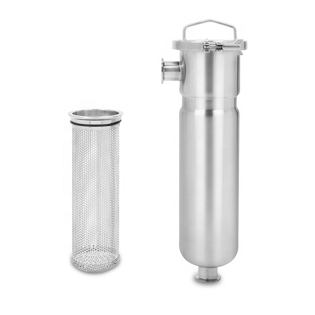 SS304/316L Sanitary Stainless Steel Single Bag Filter Housing with #2 Filter Bag Honey Wax Separator for Honey Purification