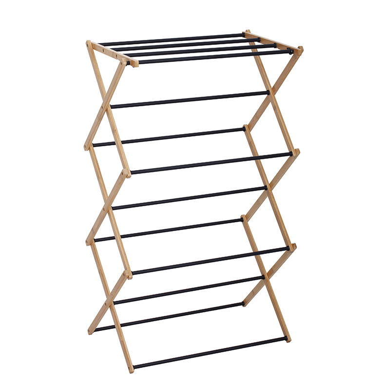 Bamboo Wooden Foldable Outdoor Garment Clothes Dryer Racks Folding Stand Hanger Airer Laundry Cloth Coat Drying Rack