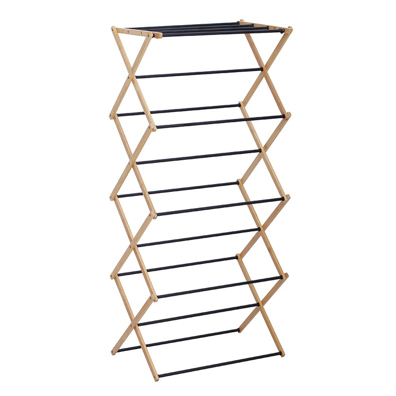 Bamboo Wooden Foldable Outdoor Garment Clothes Dryer Racks Folding Stand Hanger Airer Laundry Cloth Coat Drying Rack