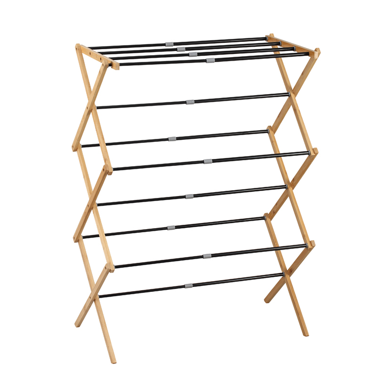 Bamboo Wooden Foldable Outdoor Garment Clothes Dryer Racks Folding Stand Hanger Airer Laundry Cloth Coat Drying Rack