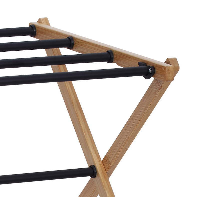 Bamboo Wooden Foldable Outdoor Garment Clothes Dryer Racks Folding Stand Hanger Airer Laundry Cloth Coat Drying Rack