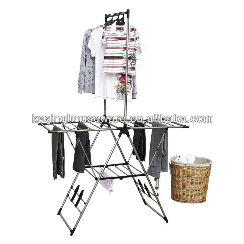 High Level Gullwing Stainless Steel Drying Rack Foldable Clothes Hanger Racks Para Ropa Portable Laundry Drying Rack Shoes Dryer