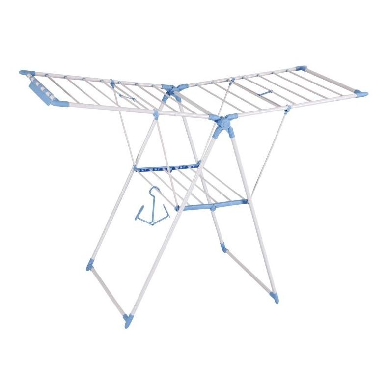 Hot Sale Metal Clothes Rack Free Stand Iron Racks Foldable Indoor Laundry Coat Drying Outdoor Steel Drying Airer with Sock Clip