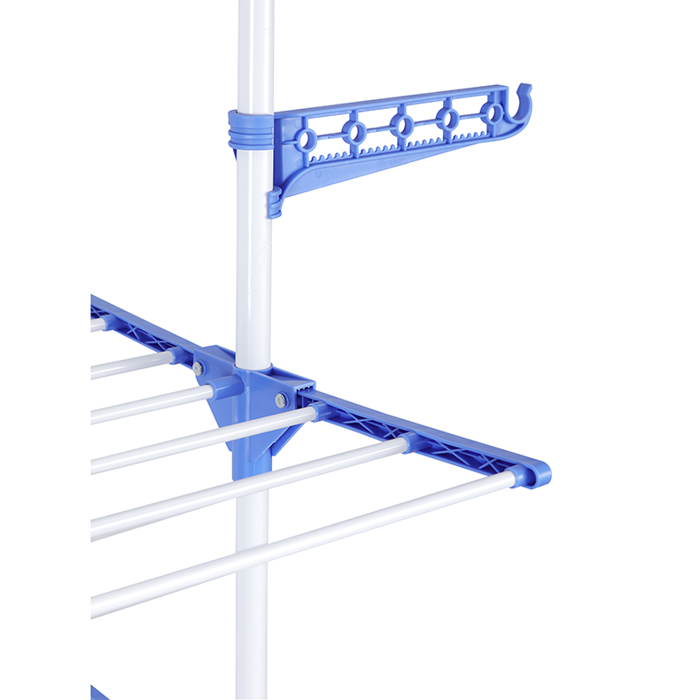 Promotional 3-Tier Folding Laundry Rack Mobile Steel Metal Clothes Hanger for Displaying Coats Bags Clothes with Clip Style