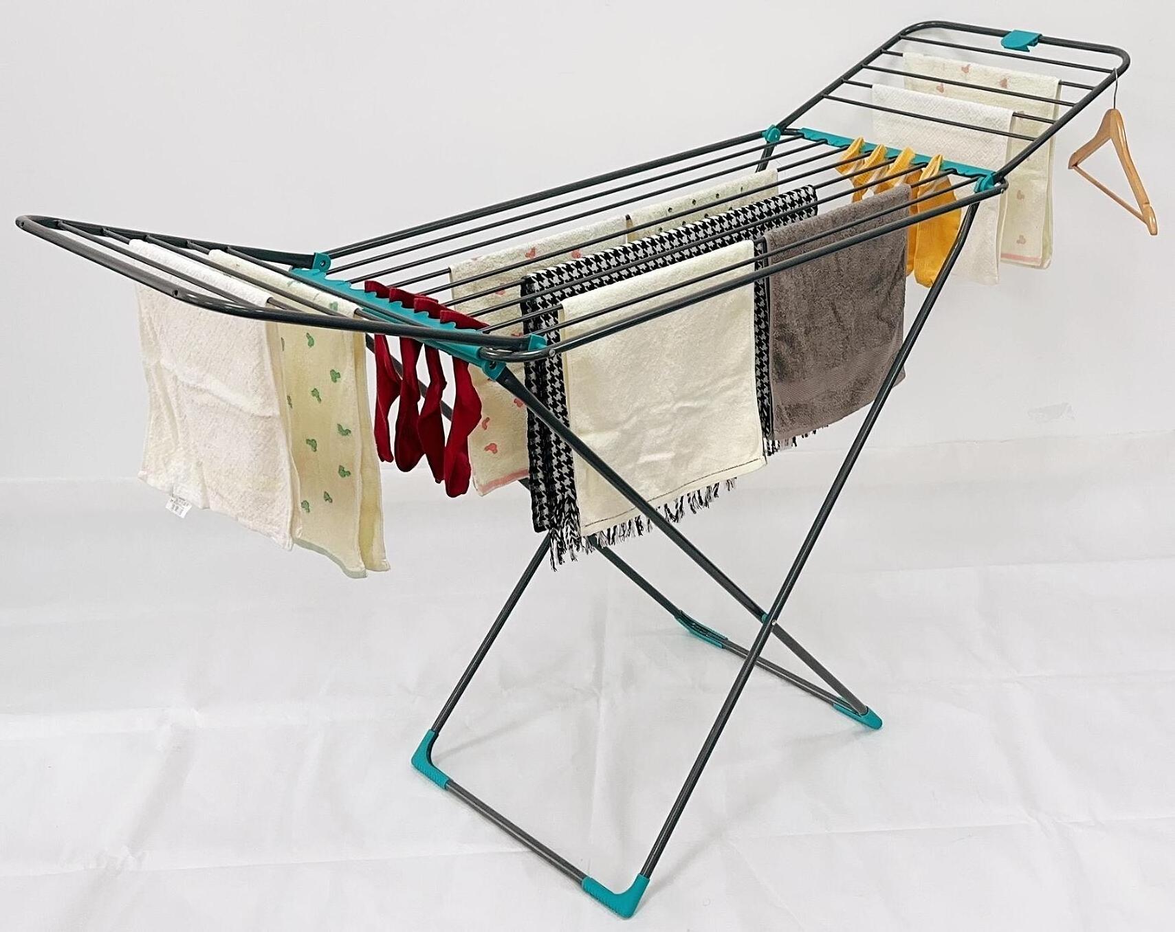 Floor-Standing Steel Type Home Hanger Clothes Dress Foldable Drying Rack