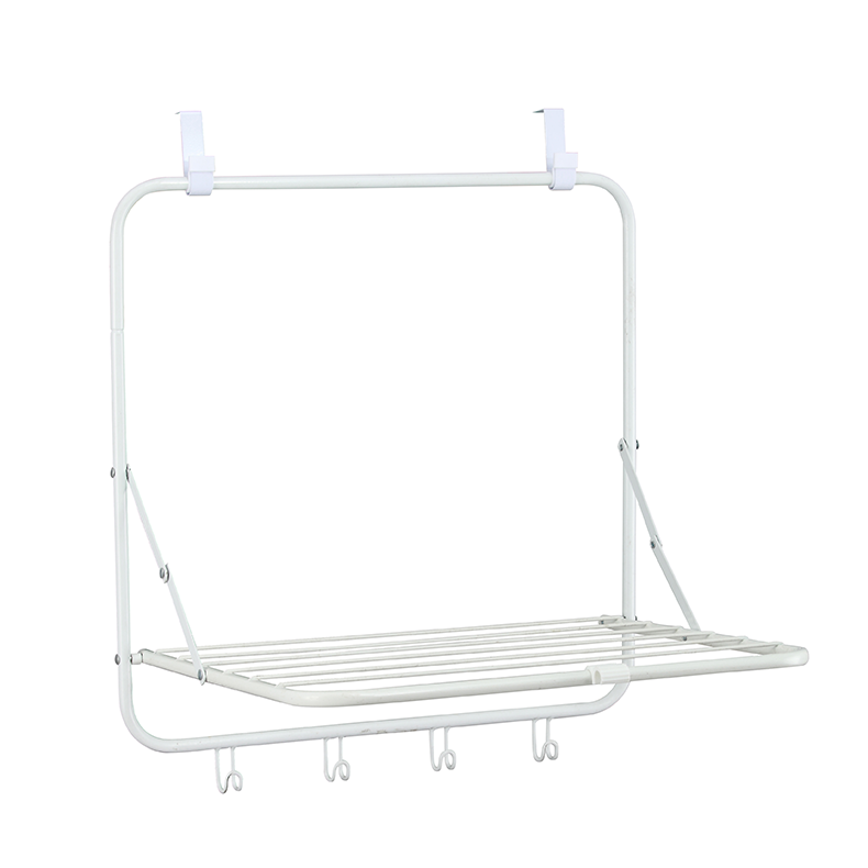 Factory Price Over Door Clothes Drying Rack With 4pcs Hooks Wall Mounted Airer Folding Coat Towel Racks