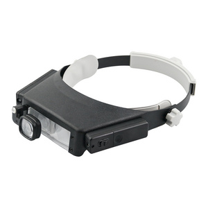 Headmounted electronic repair tool magnifier with 2 LED, acrylic lens for elderly reading magnifier