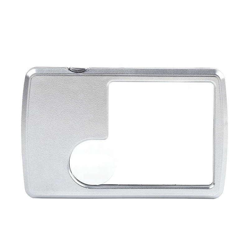 Mini magnifier with light 3x / 6x card type with LED Illumination Pocket Travel Magnifying Glass with LED Light