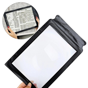 3X A4 Home Elderly Full Page Reading Magnifier Flexible PVC Newspapers Maps Low Vision Hanging Hole Small Prints Fresnel Lens