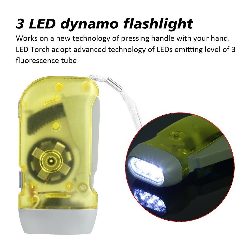 LED lamp hand pressure automatic power flashlight small hand pinch acrylic hollowed out handle flashlight