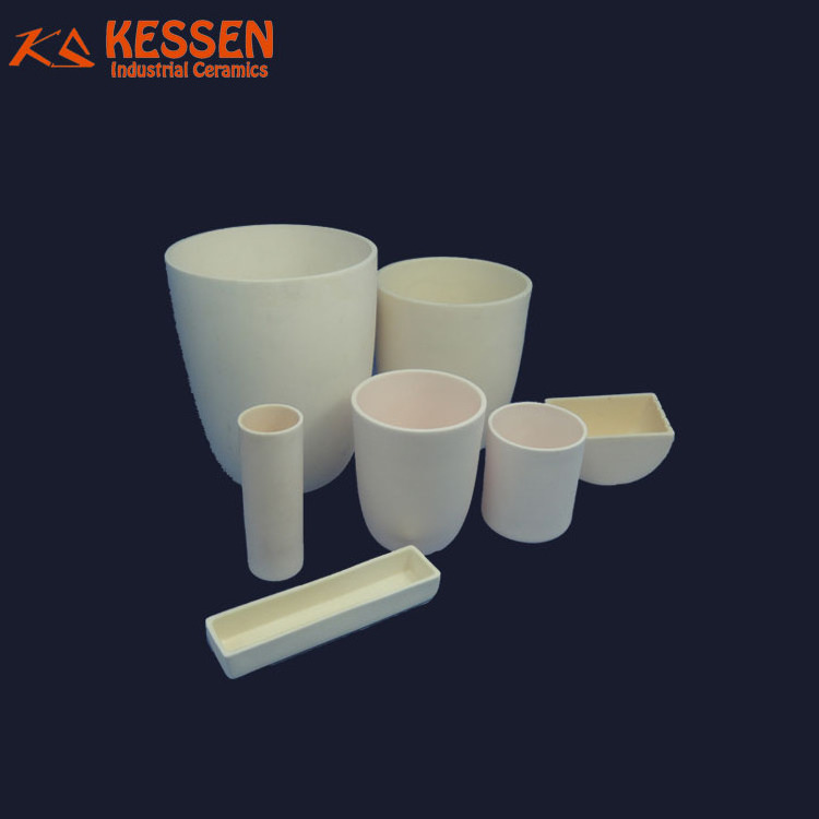 High purity alumina ceramic crucible boat for Melting metal