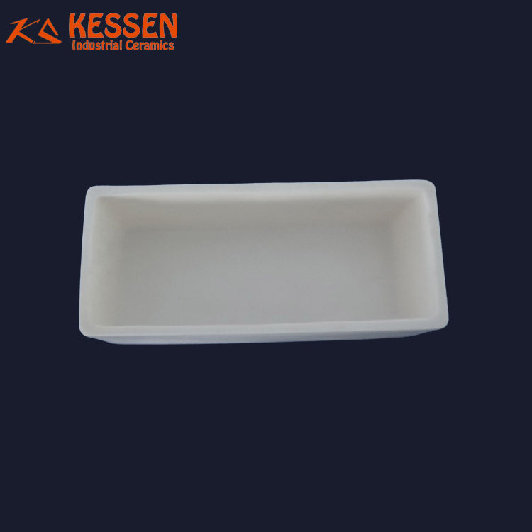 High purity alumina ceramic crucible boat for Melting metal