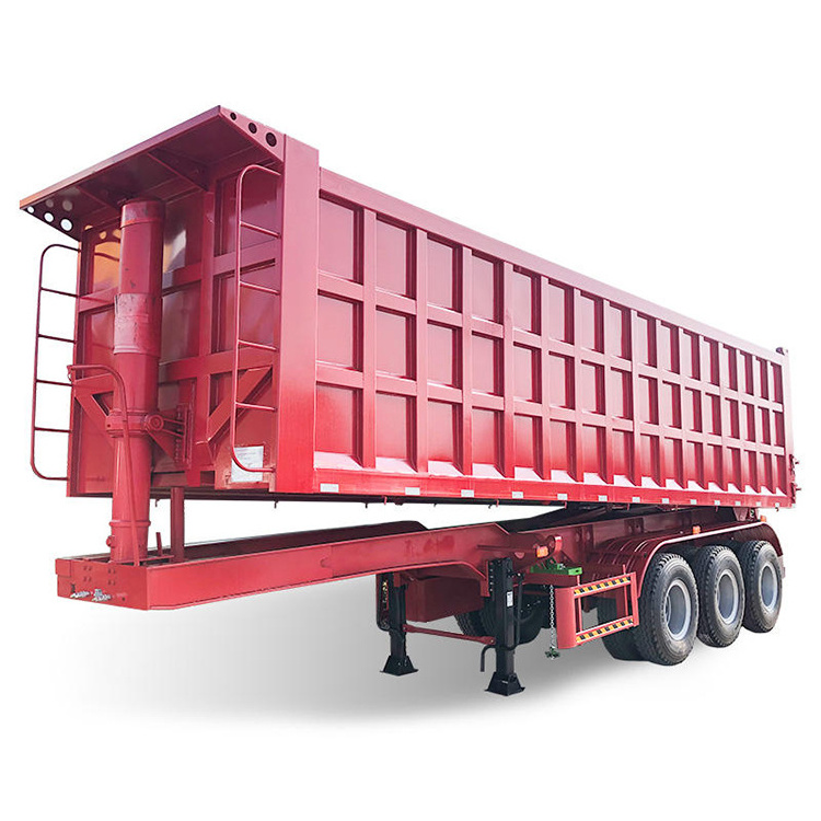 High Quality 60 Tons Rear Tipper Trailer 30 35 40 Cbm Dump Trailer Hydraulic 3 Axle Tipper Semi Trailer