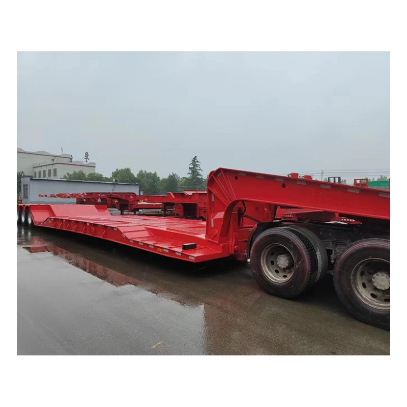 Detachable Head 4 3 Axle 80 -100 Ton Heavy Duty Low Bed Truck Trailer Semi Trailer Low Bed For Sale