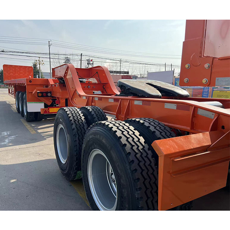 3-5 Axle Low Bed Semi Trailer 40Ft Transport Heavy Duty Equipment Extendable Lowboy Towing Trailer