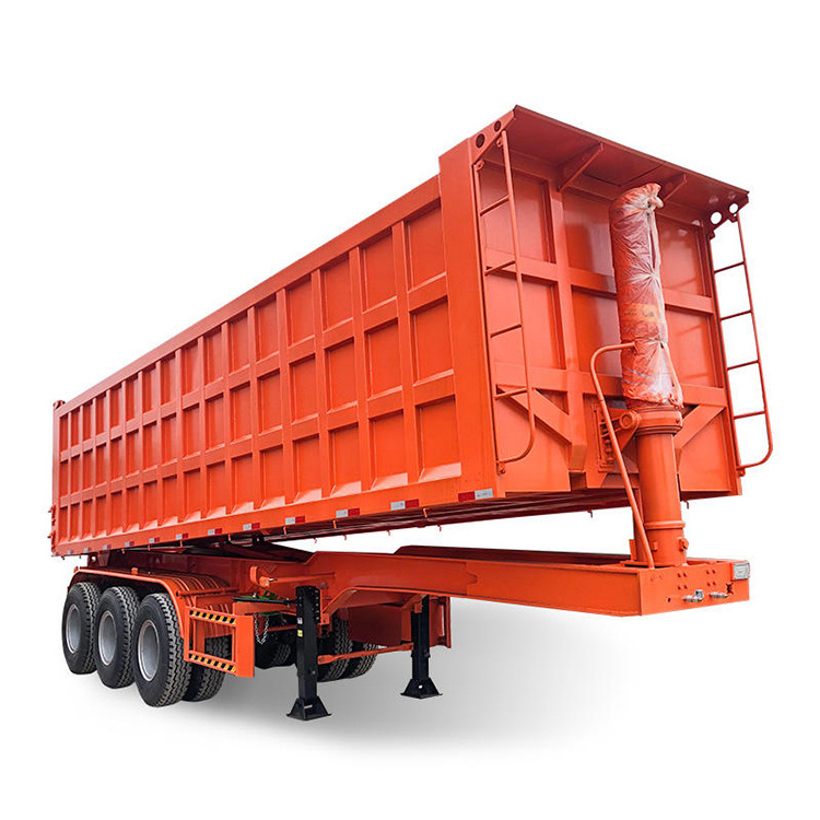 High Quality 60 Tons Rear Tipper Trailer 30 35 40 Cbm Dump Trailer Hydraulic 3 Axle Tipper Semi Trailer