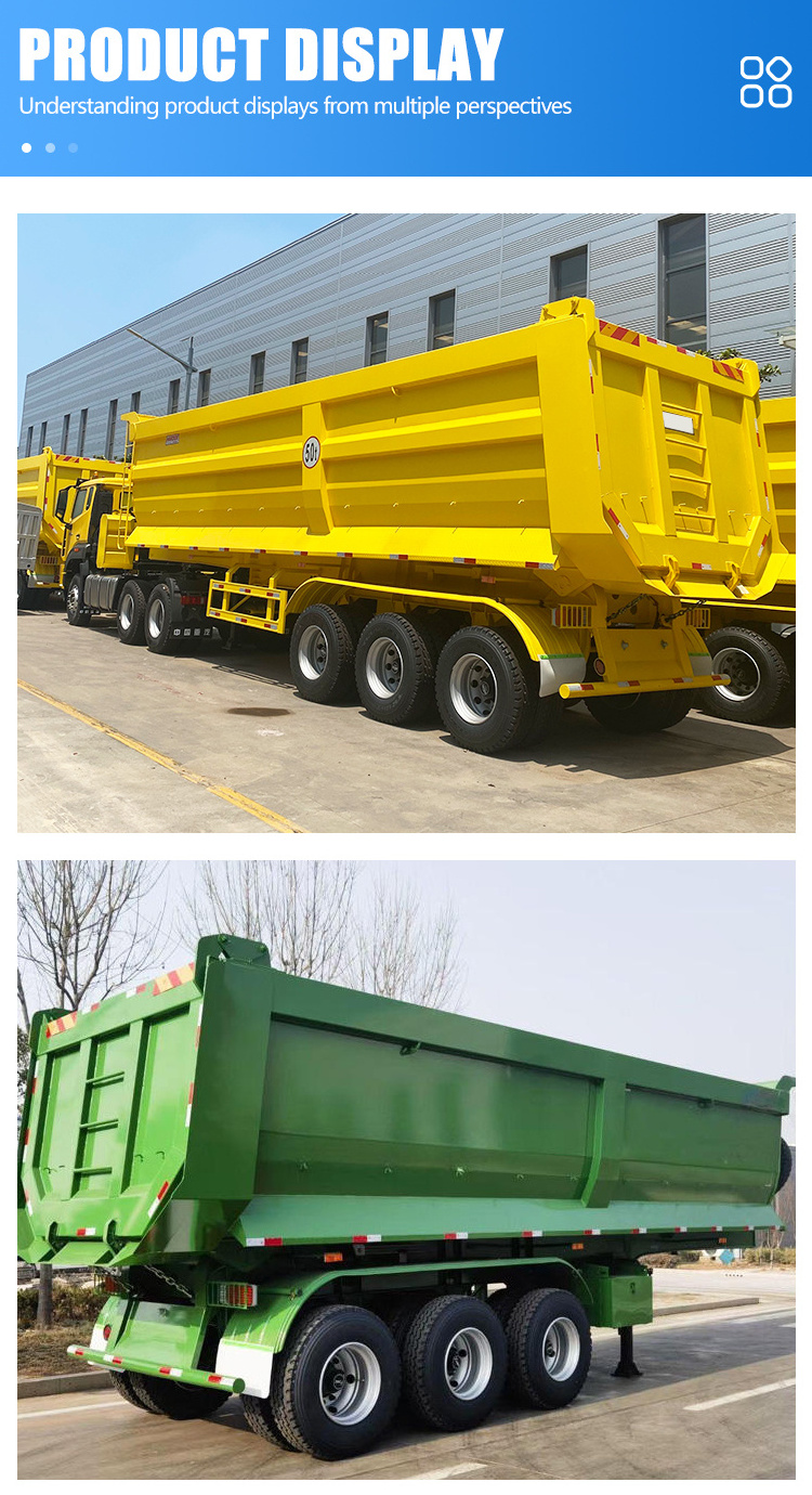 China Brand 3 Axle 4 Axle 35/40 Cbm Hydraulic Tipper Trailer 60 Tons Dump Semi Trailer For Sale