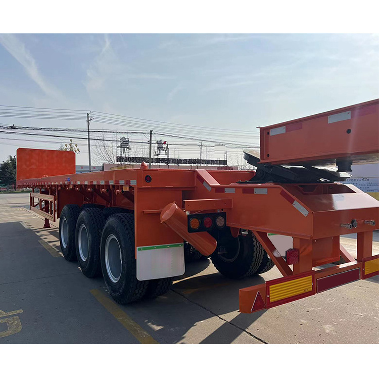 3-5 Axle Low Bed Semi Trailer 40Ft Transport Heavy Duty Equipment Extendable Lowboy Towing Trailer