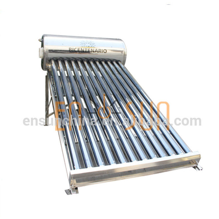 solar water geyser tank stainless steel heat pipe collector solar boiler with non pressure pump