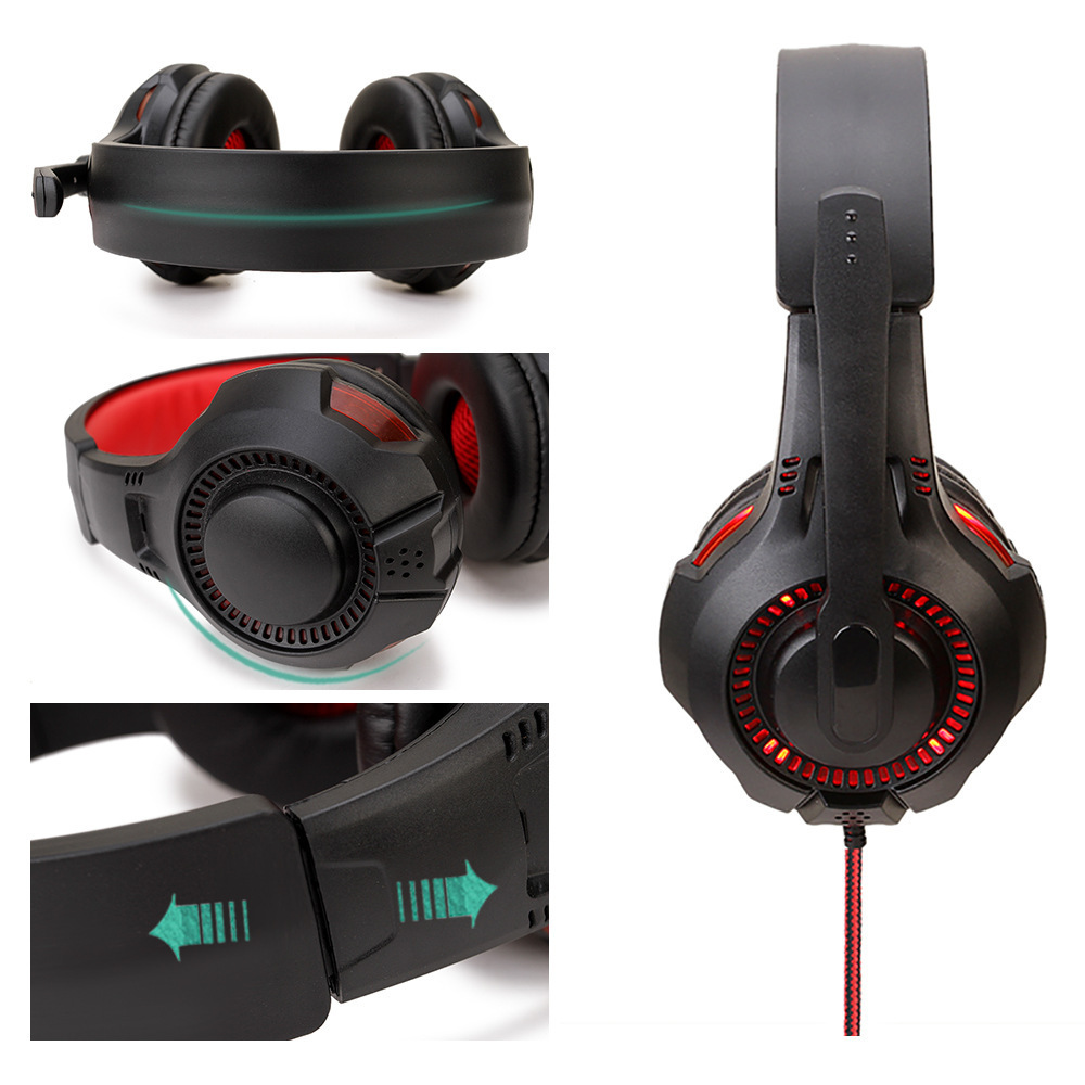 Cheap Original Wired Gaming Headphone Stereo Gaming Headset Audifonos Gamer With Mic USB Led Light