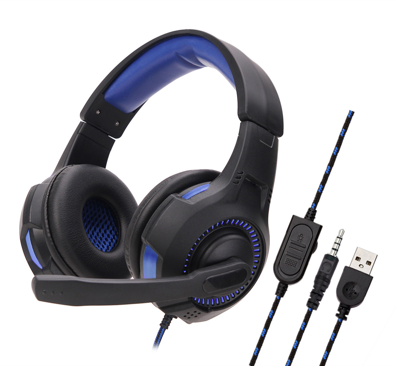 Cheap Original Wired Gaming Headphone Stereo Gaming Headset Audifonos Gamer With Mic USB Led Light