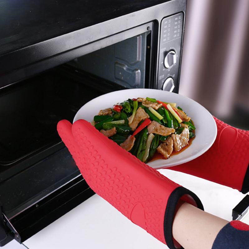 Heat Resistant Silicone Oven Mitts,Cotton Lining oven glove kitchen oven glove BBQ Gloves