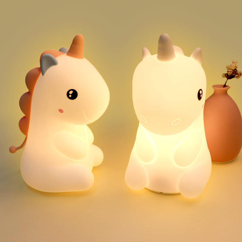 Custom Creative Gift Portable Animal Toy Usb Touch Sensor Led Pat Night Light Soft Silicone Lamp