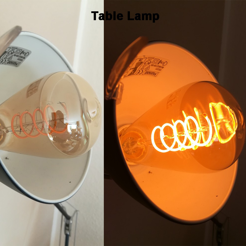 Table Lamp Wire Lights Spiral Led Vintage Light Bulbs Glass Material Smart Light Bulbs