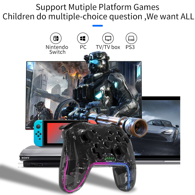 NS015 Wireless Gaming Controller for Switch Pro with 600mAh Battery Capacity Dual Motor Vibration Sensation used for Gaming