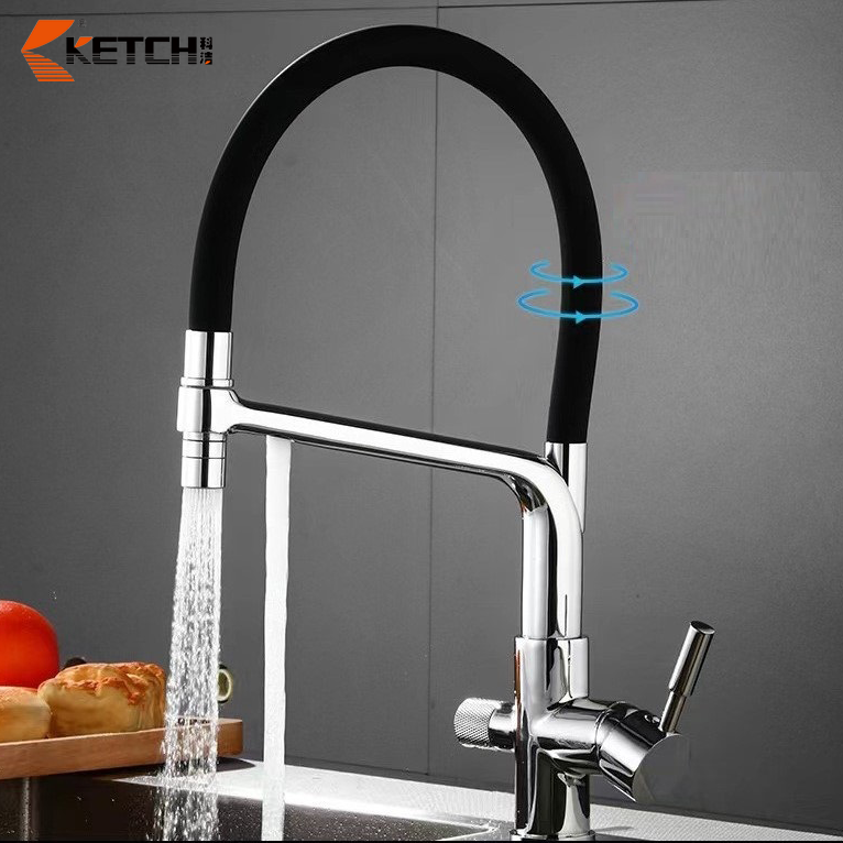 Wholesale Modern Pull Down Spring Classic 3 Way Spray Stainless Steel Kitchen Faucets