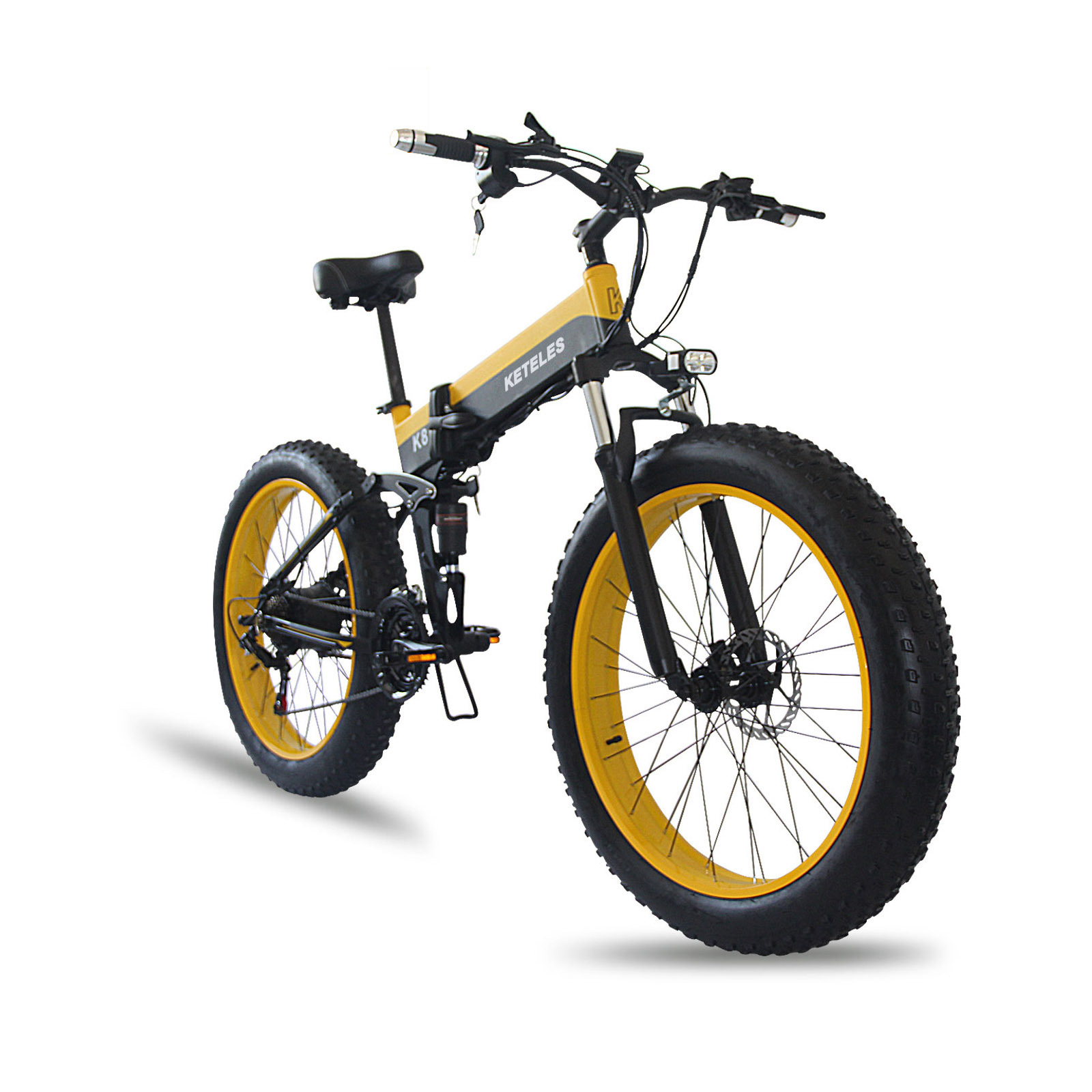 26 inch 1000W Motor 14.5ah KETELES Beach Cruiser K8 Folding Electric Bicycle Fat Tire Electric Bike Off Road Mountain E bike