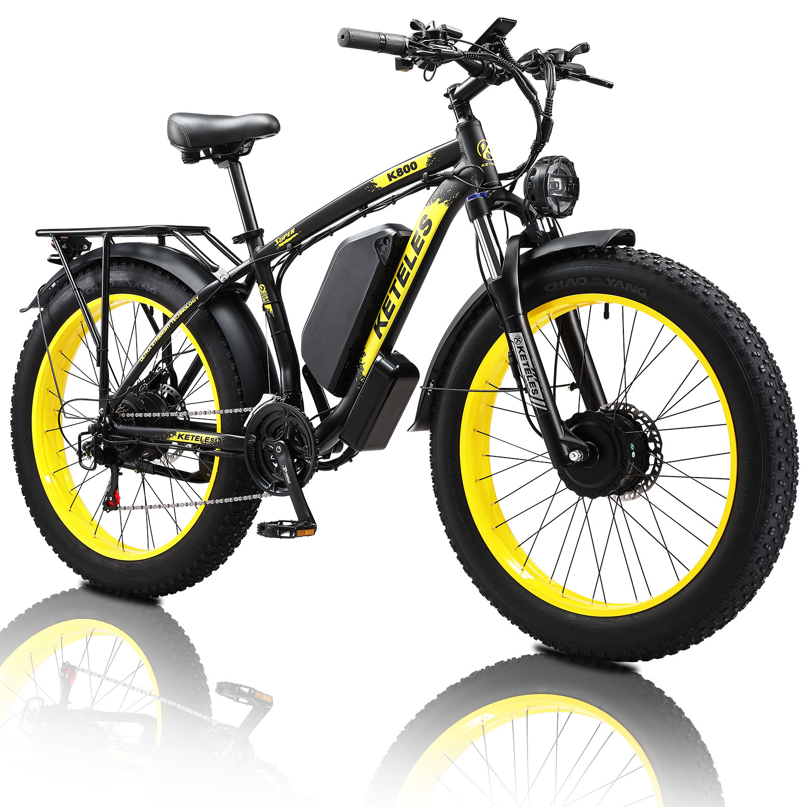 700 watt KETELES electric bike manufacturer K800 fat tire electric snow mountain bicycle with lithium battery 17.5Ah LCD display