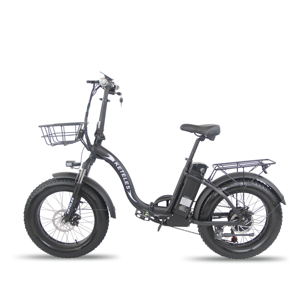 Factory Wholesale 750W Motor Cargo Bike 13AH Lithium Battery Electric Bike KETELES KF9 20x4.0 inch Fat Tire Folding E-Bike