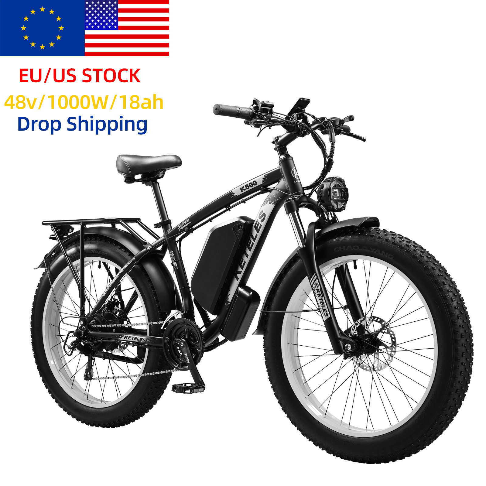 KETELES 2024 Electric Bike Manufacturer 1000w 48v Electric Bicycle Wholesale 18ah Fat Tire Ebike For Free Shipping