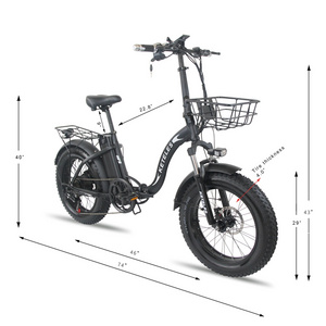 EU Stock Free Shipping Foldable Quality 1000W Motor Bicycle 18AH Electric Bike 20 inch Fat Tire Hydraulic Brake Folding Ebike