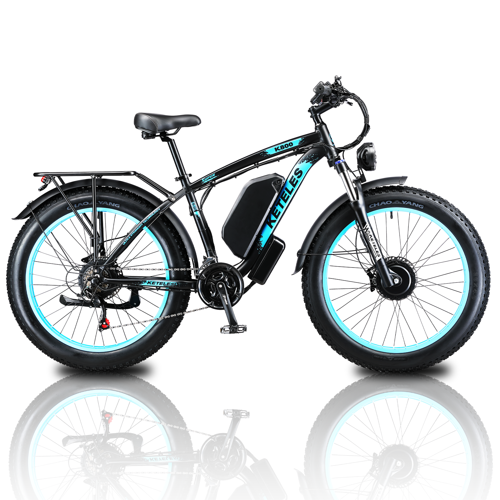 2000W KETELES K800 Electric Fat Tire Bike 26 All-Terrain Ebike With Removable 48V 23AH Battery For Mountains, Beaches, Snow