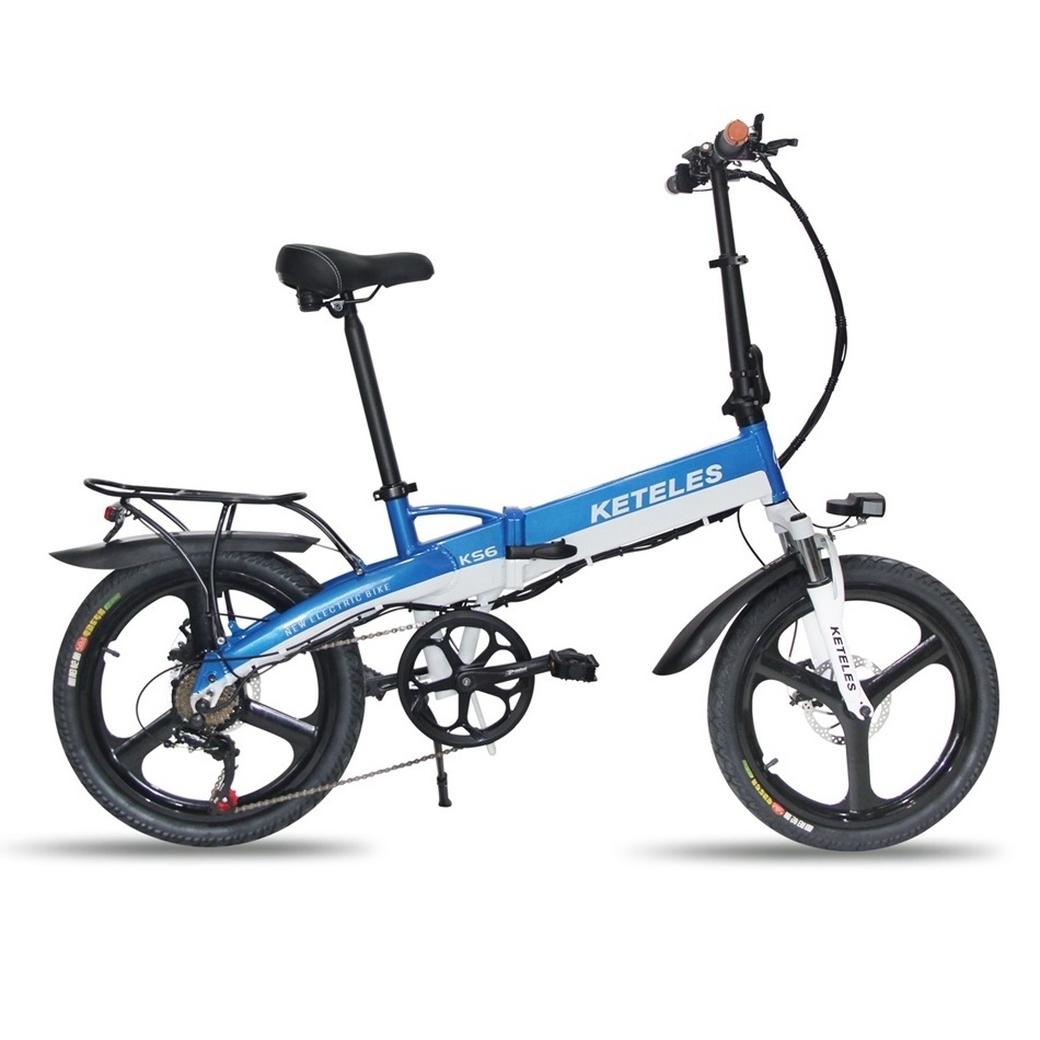 New Foldable KETELES KS6 velo electrique 48v 10ah 7-Speed pliable 20 inch ebike 350w Mountain folding electric hybrid bike