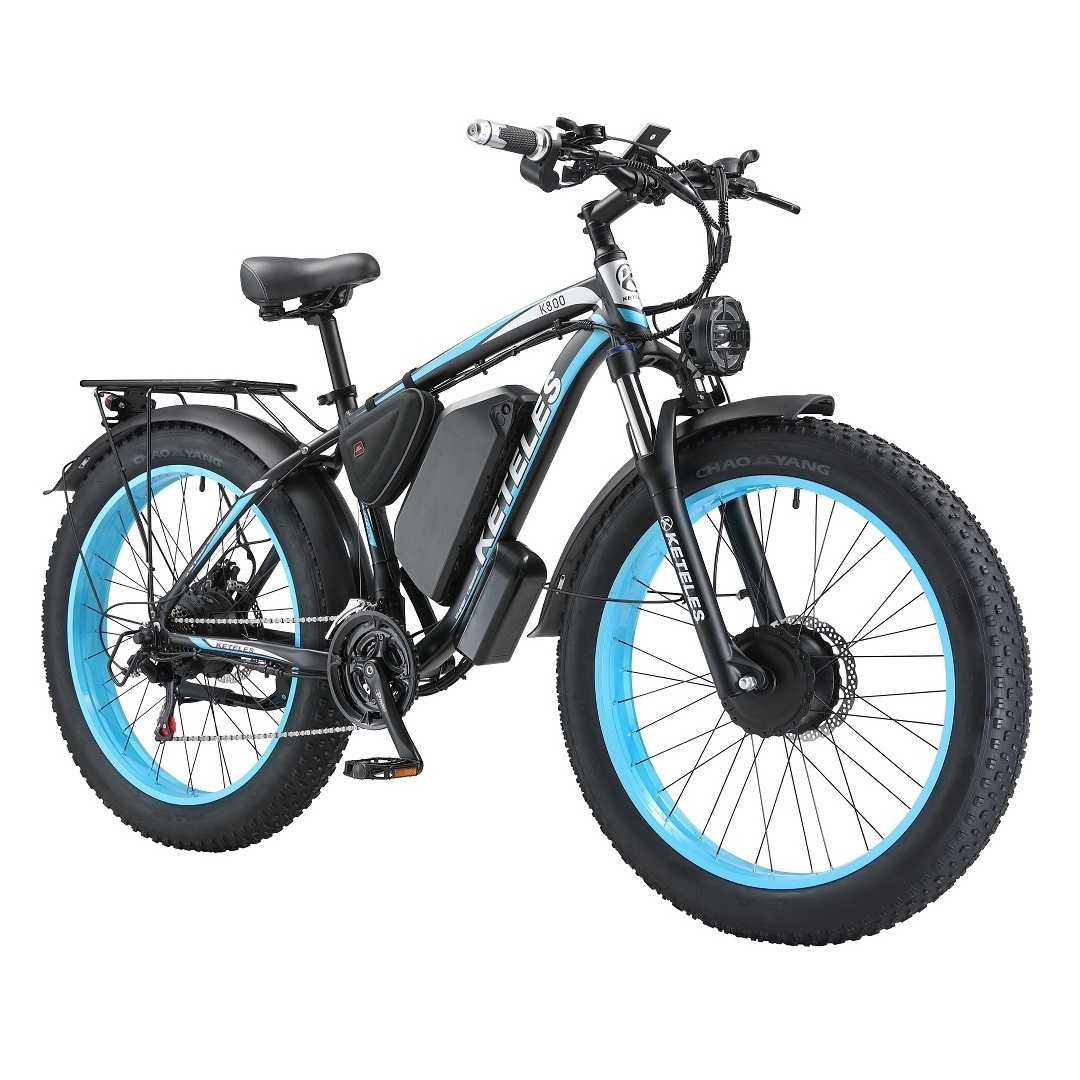 2000W E-Bike EU US Factory Wholesale KETELES K800 23AH Battery 26x4.0 inch Fat Tire E-Bike 2x1000W Dual Motor Electric Bike